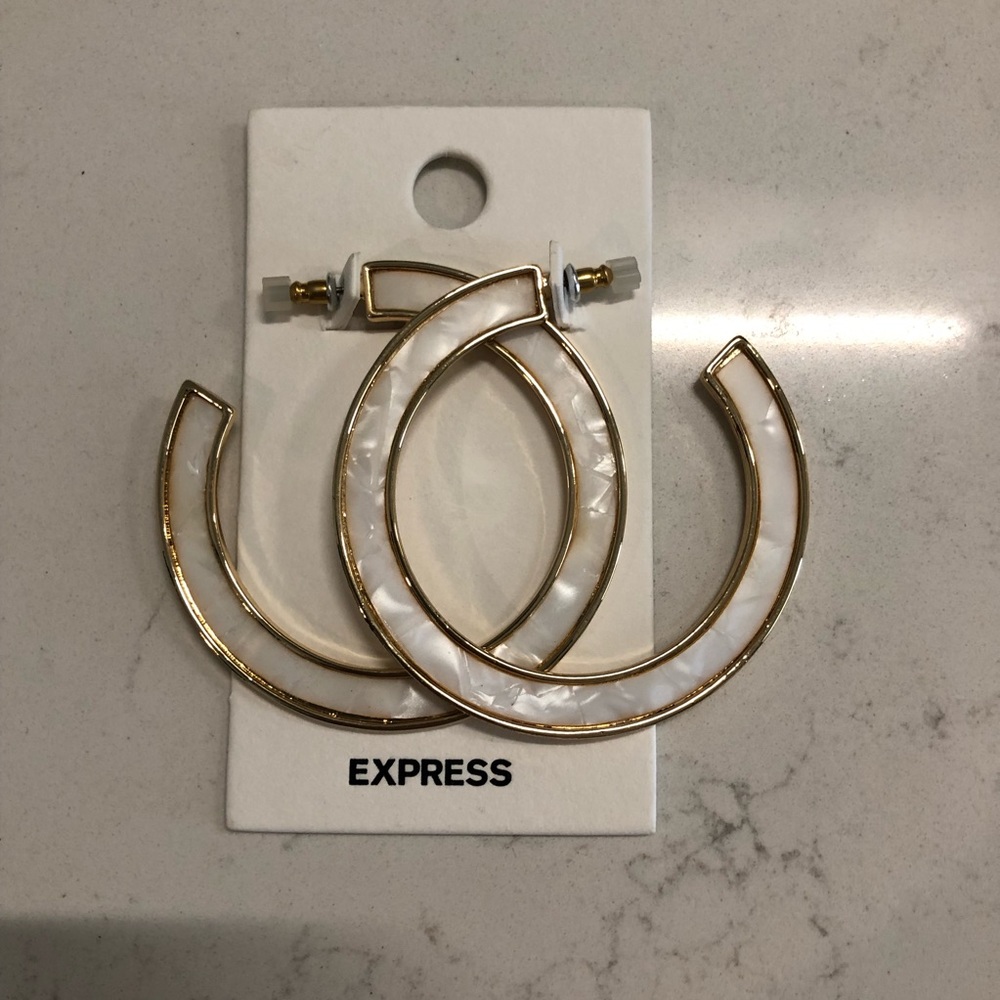 resin inset hoop earrings